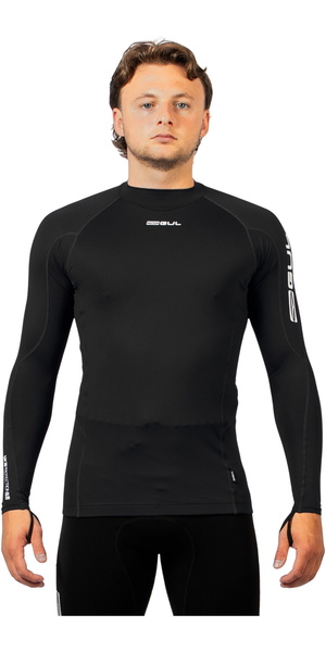 2026 Gul Mens UV Protection Long Sleeve Rash Vest RG0339-BKBK - Black